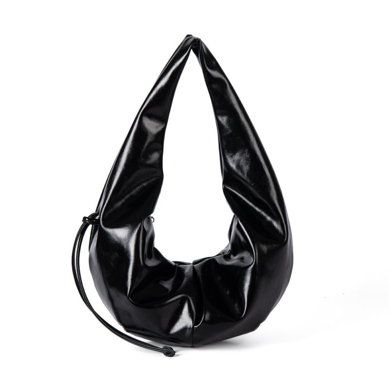 Waxy leather shoulder bag with niche design - zoraflux