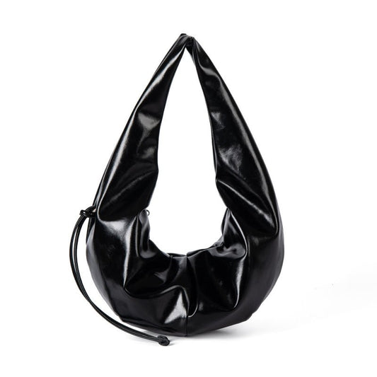 Waxy leather shoulder bag with niche design - zoraflux