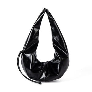 Waxy leather shoulder bag with niche design - zoraflux