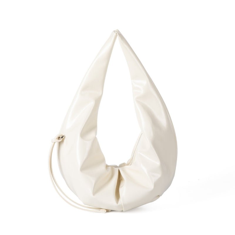 Waxy leather shoulder bag with niche design - zoraflux