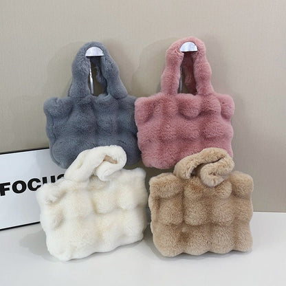 Winter plush warm handbag - zoraflux