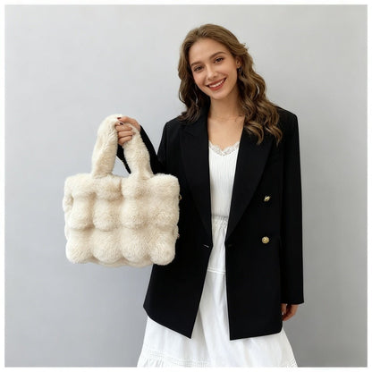 Winter plush warm handbag - zoraflux