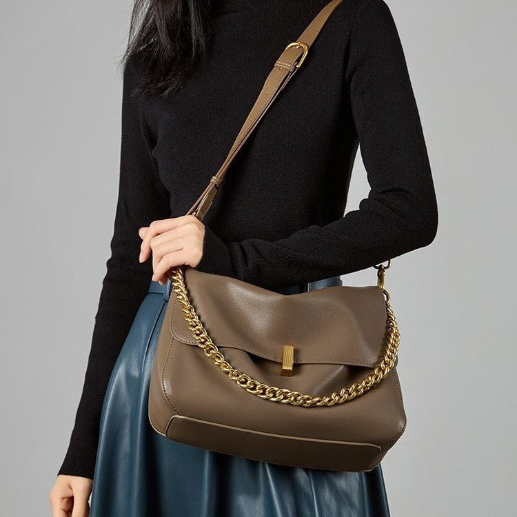 Women's Genuine Leather Tote Crossbody Bag - zoraflux