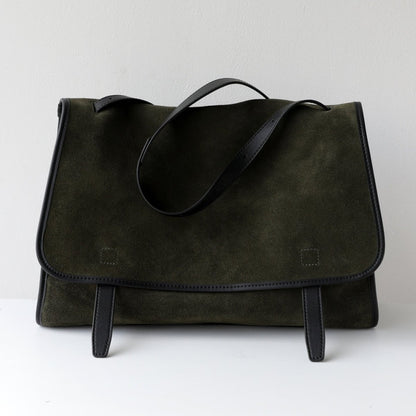 Women's Large Capacity Suede Cowhide Messenger Bag - zoraflux