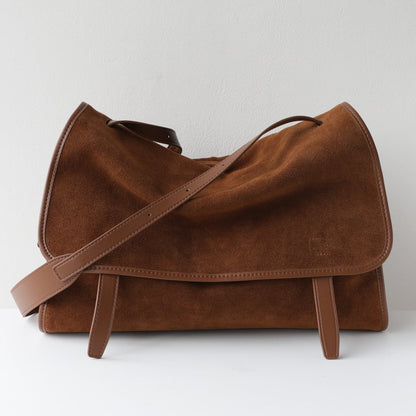 Women's Large Capacity Suede Cowhide Messenger Bag - zoraflux