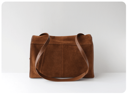 Women's Large Capacity Suede Cowhide Messenger Bag - zoraflux