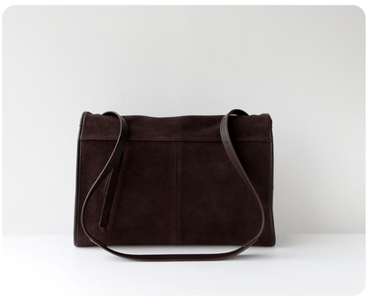 Women's Large Capacity Suede Cowhide Messenger Bag - zoraflux