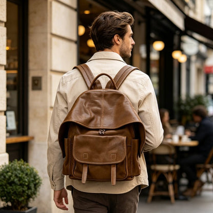 Zoraflux Soft Sheepskin Vintage Flap Backpack - zoraflux