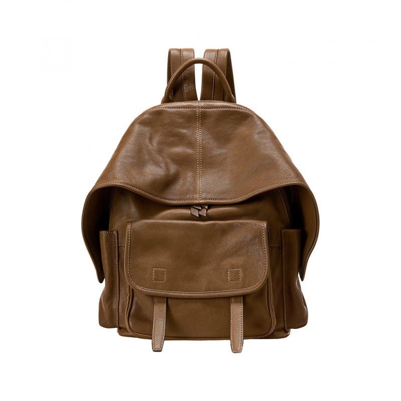 Zoraflux Soft Sheepskin Vintage Flap Backpack - zoraflux
