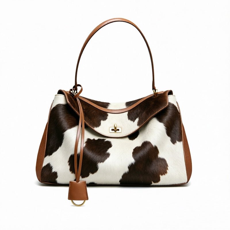 Zoraflux Women Cow Print Shoulder Tote Bag Large Capacity - zoraflux