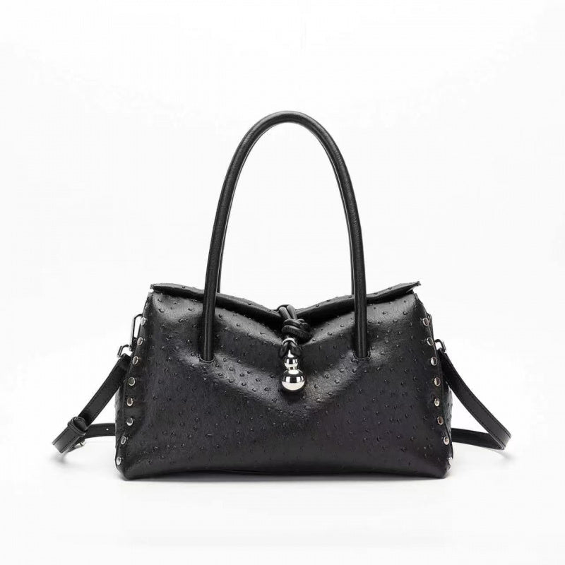 Zoraflux Women Retro Rivet Handbag Knotted Pendant Crossbody Shoulder Bag - zoraflux