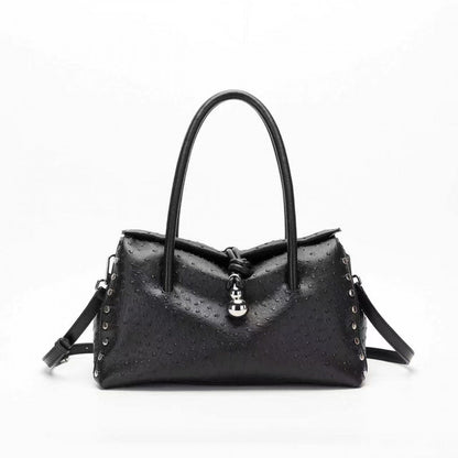 Zoraflux Women Retro Rivet Handbag Knotted Pendant Crossbody Shoulder Bag - zoraflux