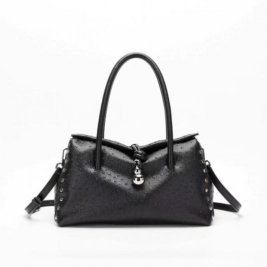 Zoraflux Women Retro Rivet Handbag Knotted Pendant Crossbody Shoulder Bag - zoraflux